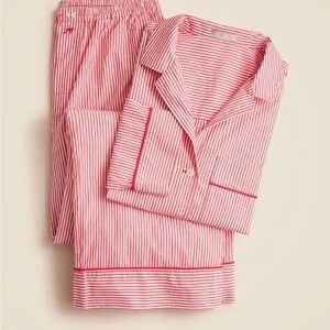 J. Crew Women’s Red and White Striped Pajama Set